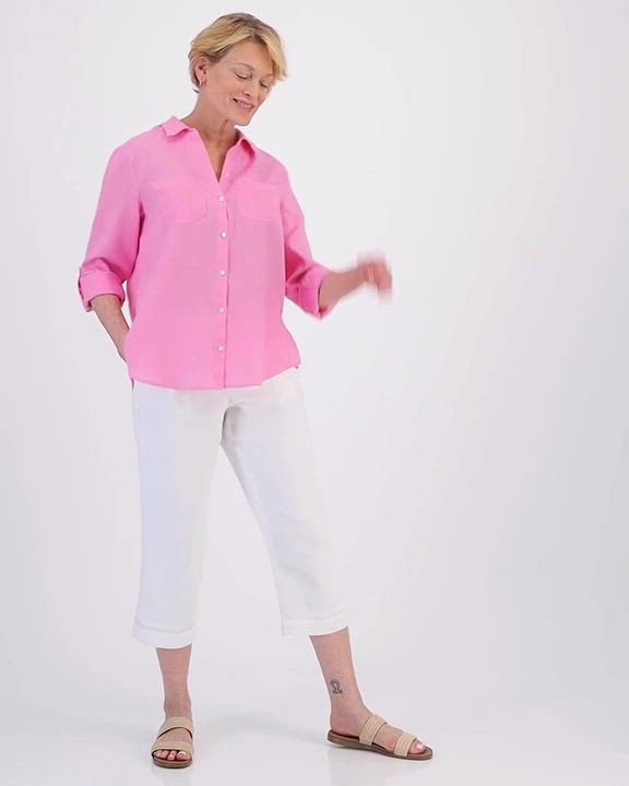 売れ筋商品|||チャータークラブ カットソー トップス レディース Women's 100% Linen Shirt, Created for Macy's Bright White Charter Club Women's 100% Linen Shirt, Created for Macy's