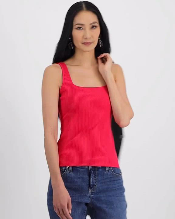 I.N.C. International Concepts Women's Square Neck Rib Tank