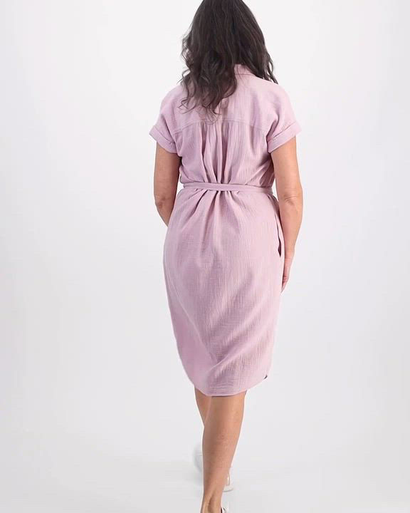 white christmas dresses Essential Navy Short Sleeve Gauze Shirt Dress, Small
