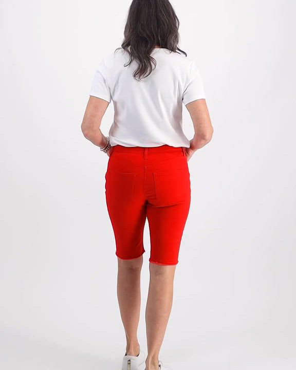Style & Co Women's Mid-Rise Raw-Edge Bermuda Jean Shorts