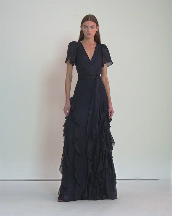ラルフローレン★Ruffle-Trim llic Chiffon Gown Ruffle-Trim Metallic Chiffon Gown | Ralph Lauren