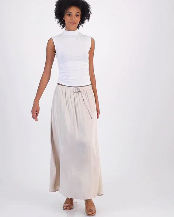 Bar III Women's Belted Pull-On Maxi Skirt, Created for