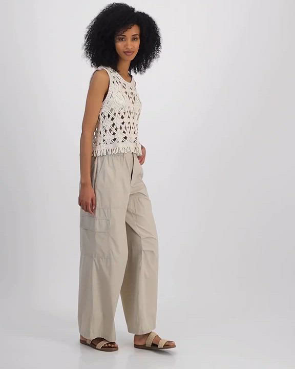 DKNY Jeans Women's Crochet Scoop-Neck Cotton Top - Macy's