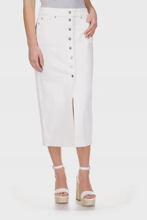 ワンピース MICHAEL KORS Women Mid Skirts MT58319HMC120 Beige Michael Kors Midi Skirt Womens 10 Ombre Orange Beige Navy