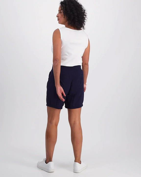 womens pull on dress shorts Buckle Black Women's Cotton Pull-On Chino Stretch Short in Dress Blue 2/Blue