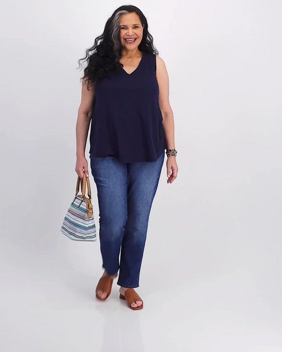 売れ筋商品|||スタイルアンドコー カットソー トップス レディース Plus Size V-Neck Tank, Created for Macy's Deep Black Style & Co Plus Size V-Neck Tank Top, Created for Macy's
