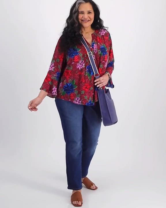 売れ筋商品|||スタイルアンドコー カットソー トップス レディース Plus Size Printed Pintuck Blouse, Exclusively at Macy's Floral Hampton Style & Co Plus Size Printed Pintuck Blouse, Created for