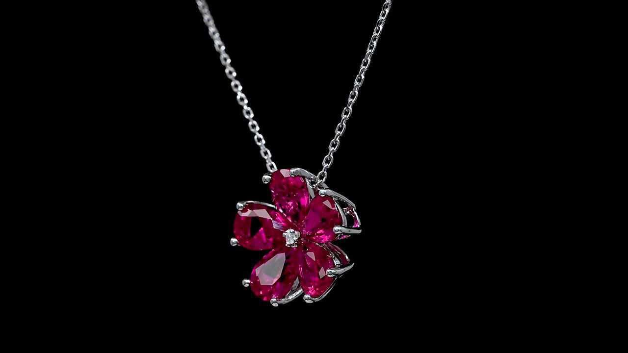Ruby♡shop Macy's Lab-Grown Ruby (3-3/4 ct. t.w.) & Diamond Accent
