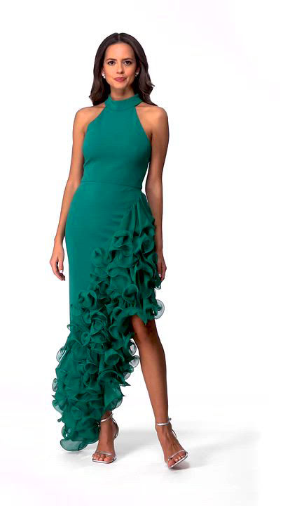Betsy & Adam Women's Ruffled Asymmetric-Hem Dress - Macy's