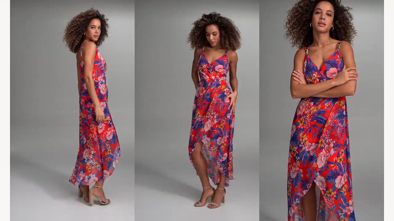 パーティードレス Sienna Sleeveless High Low Dress Siena Women's Floral Print Sleeveless High-Low Maxi Dress