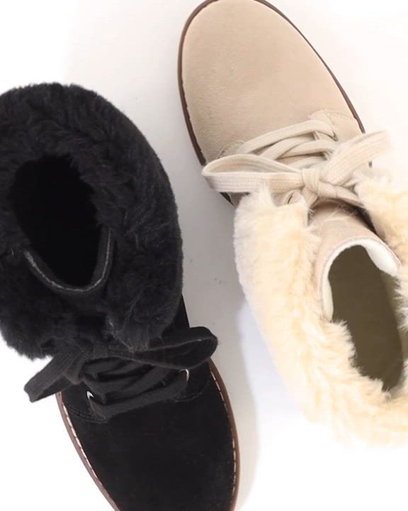Bottes Vintage En Cuir Et Fourrure - Talon Compensé Lace-up, Pointure 38 (US 6.5) - Neuf Avec Défauts Mineurs - Style Rétro Plateforme