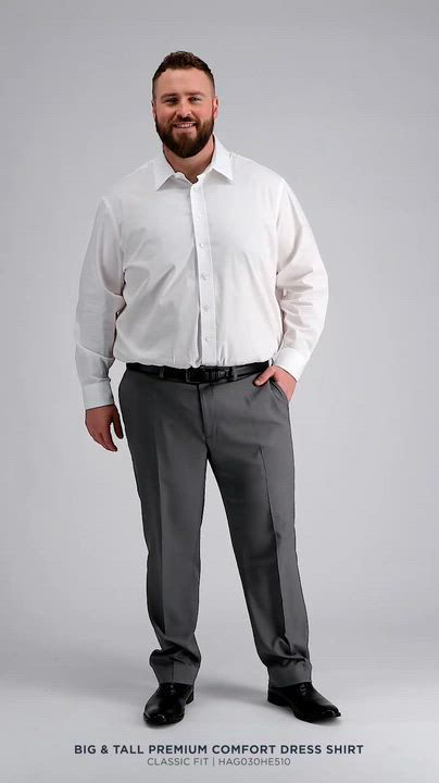Haggar Men's Big & Tall Classic-Fit Premium Comfort Dress Shirt - Macy's