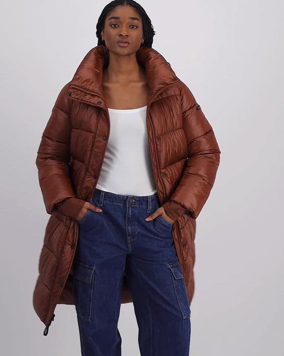 BCBGMAXAZRIA Women's Hooded Collared Puffer Coat - Macy's