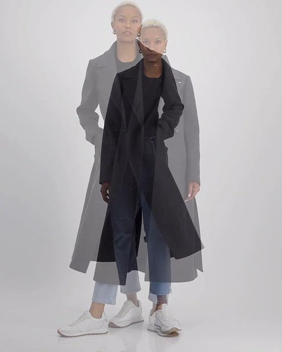 DKNY Women's Notched-Collar Double-Breasted Wrap Coat - Macy's