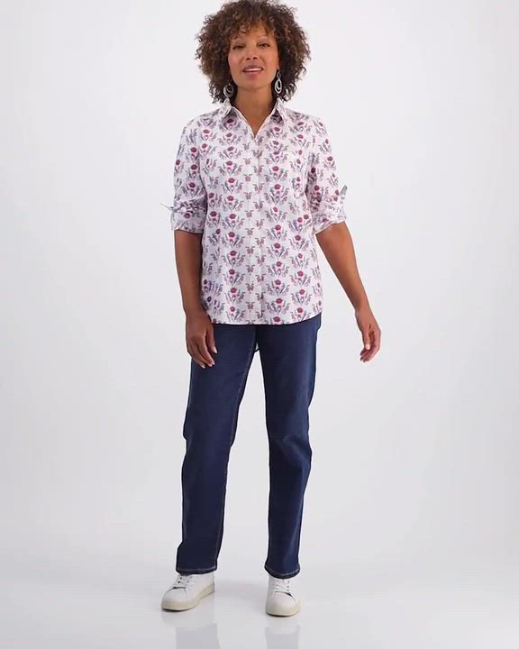 売れ筋商品|||スタイルアンドコー カットソー トップス レディース Women's Printed Cotton Button-Front Blouse, Exclusively at Macy's Green Style & Co Women's Printed Cotton Perfect Shirt, Created for