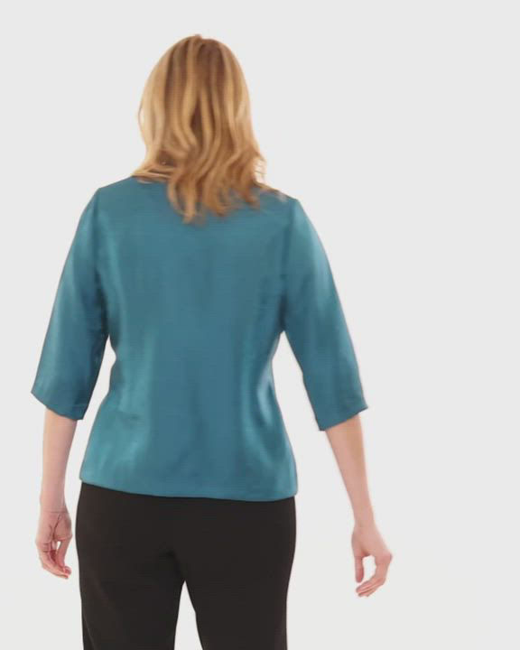 売れ筋商品|||アレックスイブニングス カットソー トップス レディース Women's Asymmetrical Wrap Blouse Teal Alex Evenings Women's Asymmetrical Wrap Blouse - Macy's