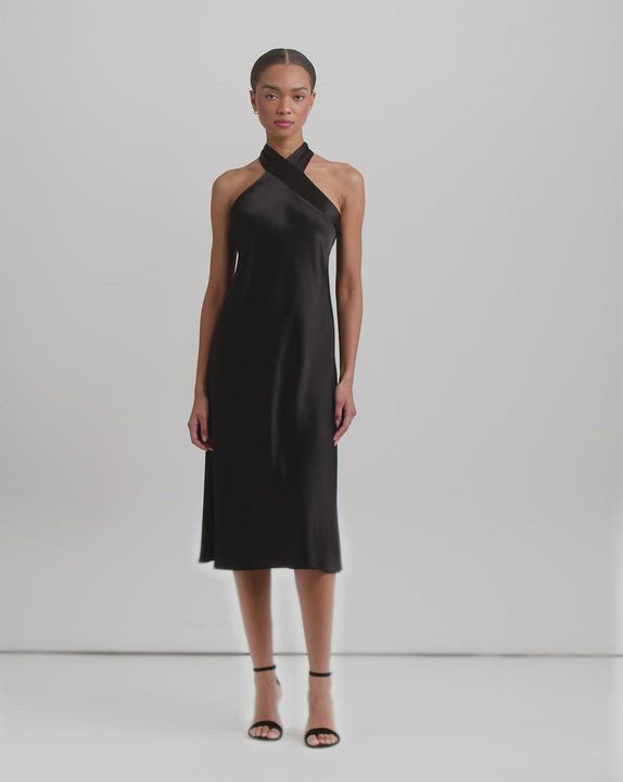 ralph lauren black halter dress Lauren Women's Satin A-Line Shop The Look:Modern Retreat