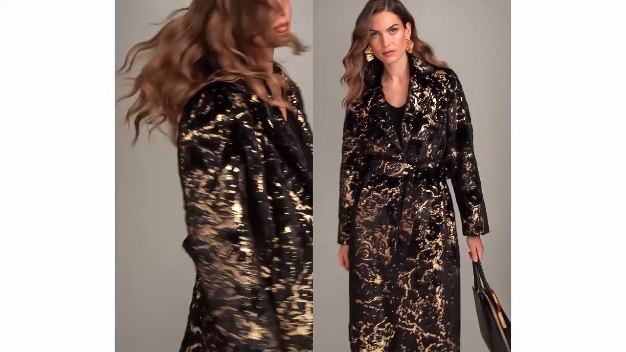 Donna Karan New York Women's Metallic Faux Fur Belted Coat - Macy's