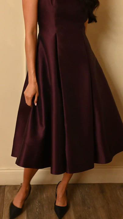 Adrianna Papell Mikado Square-Neck Fit & Flare Midi Dress - Macy's