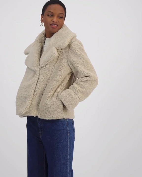 On 34th Women's Teddy Fleece Moto Jacket, Created for Macy's - Macy's