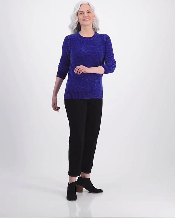 Style & Co Women's Crewneck Chenille Long-Sleeve Sweater