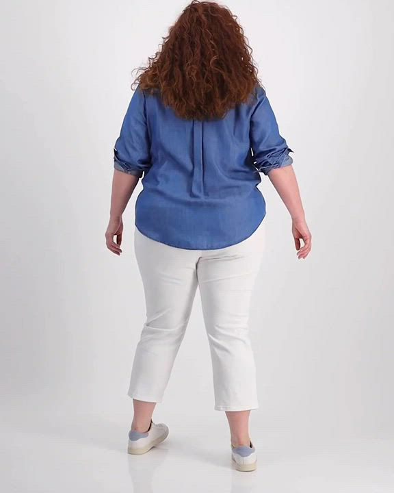 Style & Co Plus Size Chambray Shirt, Exclusively at Macy's