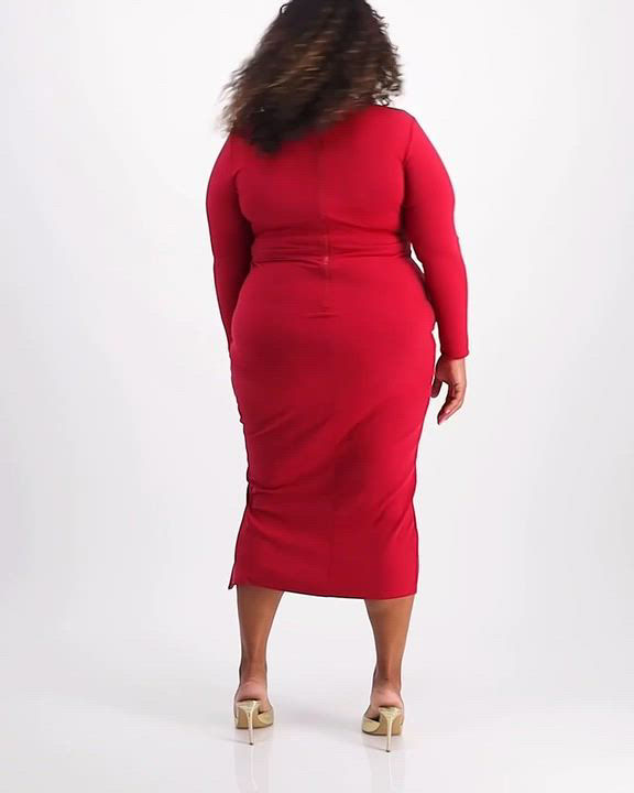 Nina Parker Trendy Plus Size Rib-Knit Midi Dress Macy's