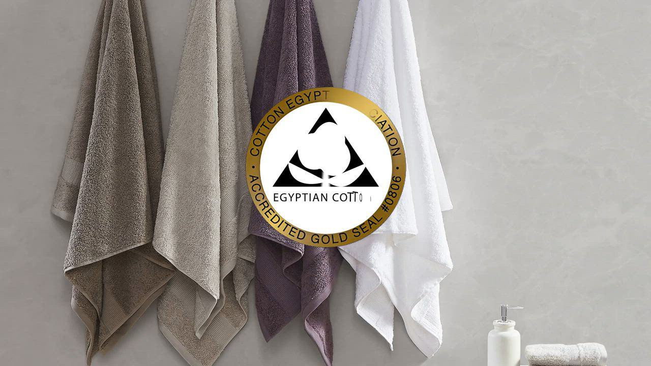 Madison Park Signature Luce 100% Egyptian Cotton Towel Set - 6 Piece, 650 GSM, Ultra Soft & Absorbent, White - View #10