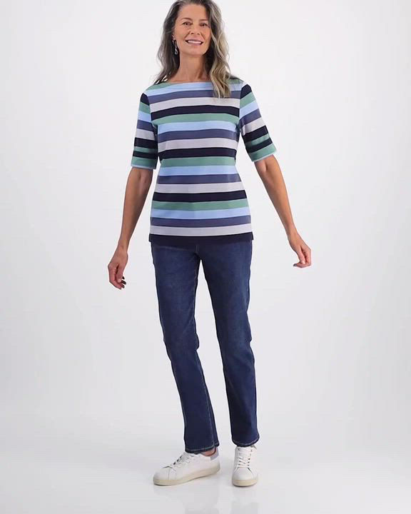 売れ筋商品|||スタイルアンドコー カットソー トップス レディース Women's Striped Elbow-Sleeve Top, Exclusively at Macy's Movement Red 29534692_fpx.tif?$filterlrg$&
