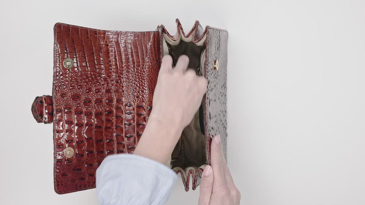 Brahmin Hallie Melbourne Medium Embossed Leather Satchel - Macy's