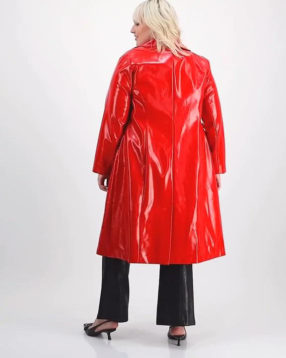 Bar III Plus Size Faux-Leather Trench Coat, Embellished Top & Faux