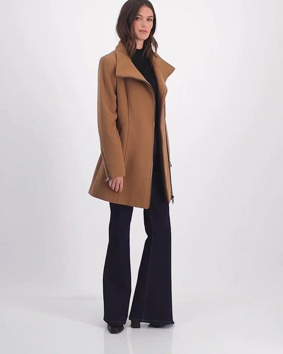 DKNY Women's Asymmetrical Zip Coat - Macy's
