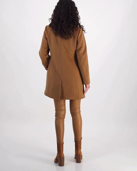 【美品】UN3D. TUCK SHOULDER MIDDLE COAT 36 ShomPort Women's Double Breasted Trench Coats Mid-Length