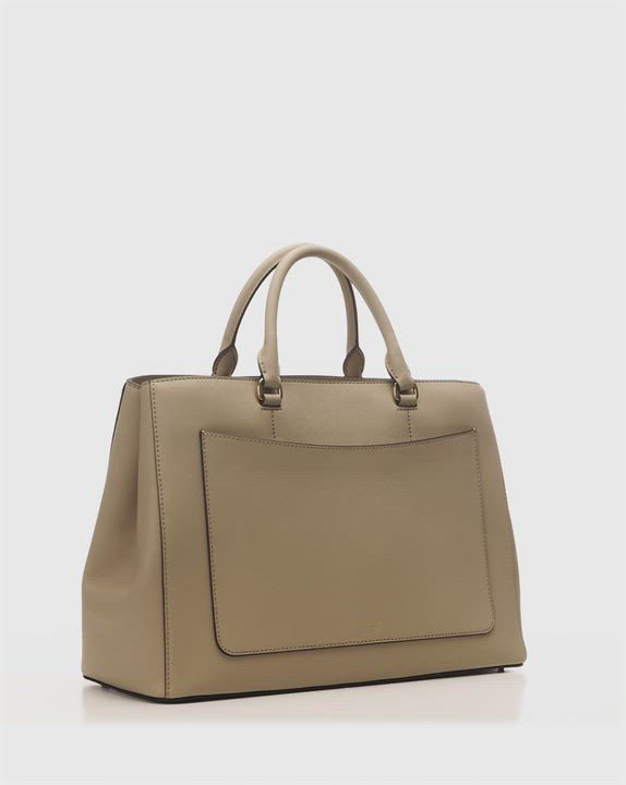 Lauren Ralph Lauren Crosshatch Leather Large Hanna Satchel