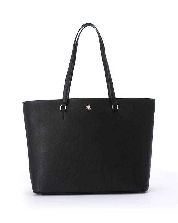 Lauren Ralph Lauren Karly Crosshatch Leather Large Tote - Macy's