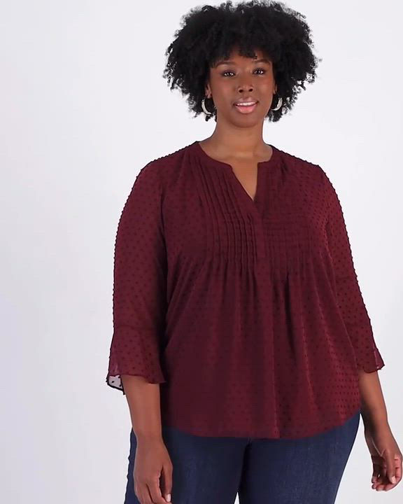 Style & Co Plus Size Pintuck Blouse, Exclusively at Macy's
