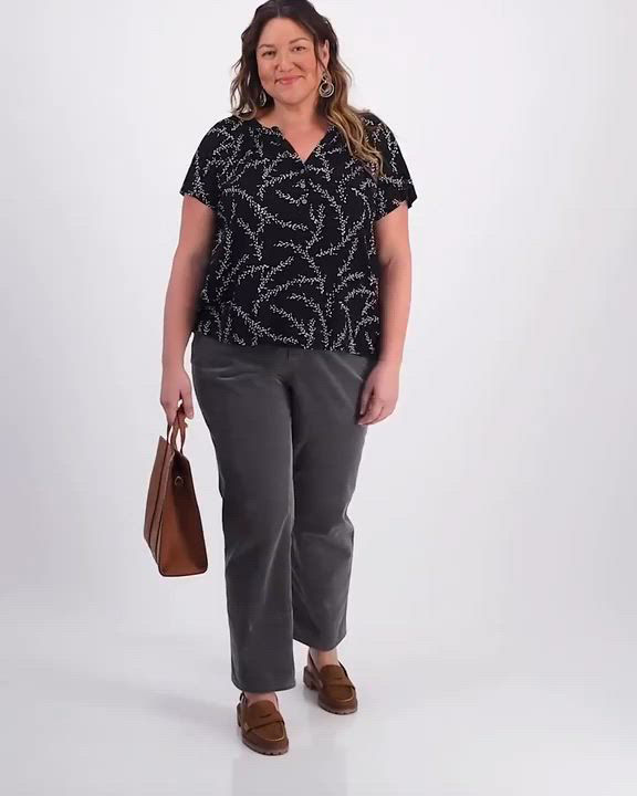 売れ筋商品|||スタイルアンドコー カットソー トップス レディース Plus Size Printed Flutter-Sleeve Top, Exclusively at Macy's Dainty Style & Co Plus Size Printed Flutter-Sleeve Top, Created for
