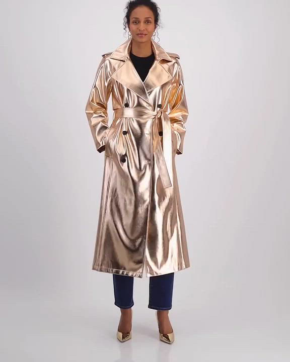 Trench-coat Femme INC International Concepts Bleu - 100% Coton, Taille XL, Occasion Très Bon état