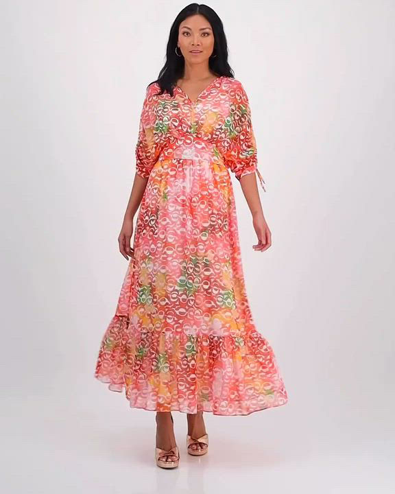 long blush chiffon bridesmaid dresses A Line Off The Shoulder Chiffon Long Bridesmaid Dress with Slit main image 1