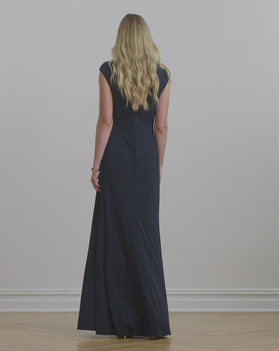 即発☆Ralph Lauren Chain-Trim Stretch Jersey Gown Women's Lauren Ralph Lauren Chain-Trim Stretch Jersey Gown | 6pm
