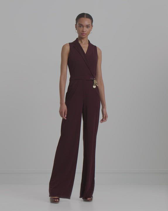 Lauren Ralph Lauren Women's Chain-Trim Stretch Jersey Jumpsuit