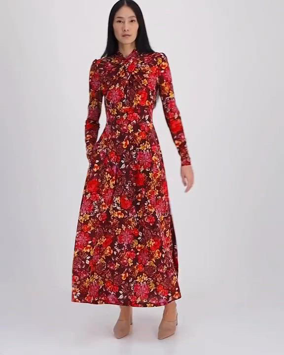 navy blue dress for baby girl RACHEL Rachel Roy Women's Harland Floral-Print A-Line Dress