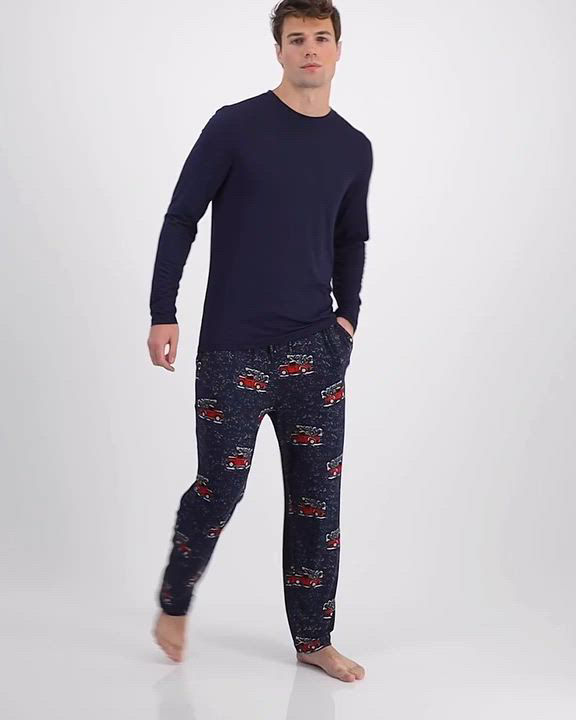 Perry Ellis Portfolio Men's Deluxe Touch Knit Printed Pajama Pant
