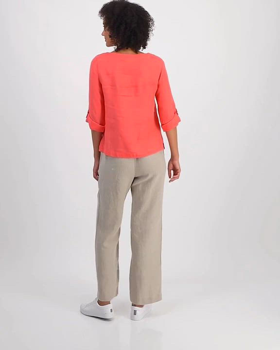 売れ筋商品|||チャータークラブ カットソー トップス レディース Women's  100% Linen D-Ring Top, Created for Macy's Intrepid Blue Charter Club Women's 100% Linen D-Ring Top, Created for