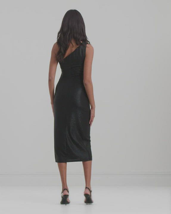 Lauren Ralph Lauren Women's One-Shoulder Metallic Chiffon