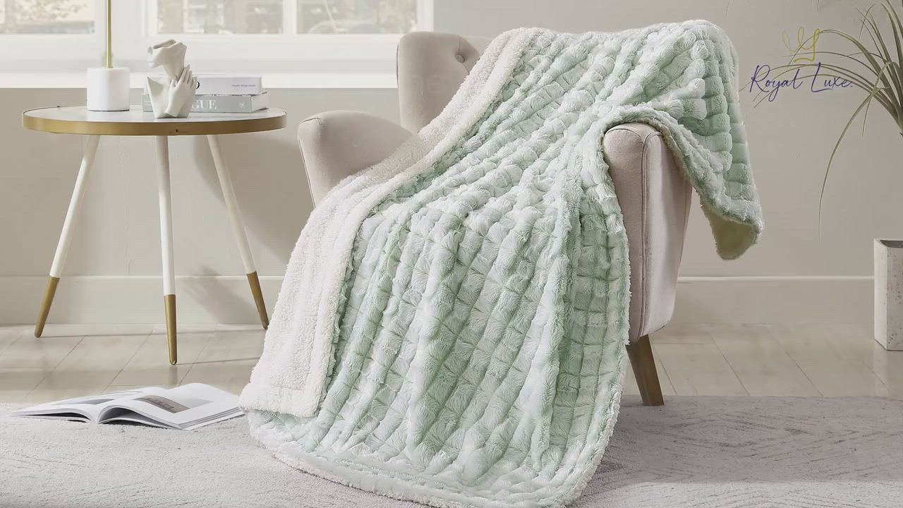 Royal Luxe Reversible Micromink to Faux-Sherpa Tie-Dye Throw, 50