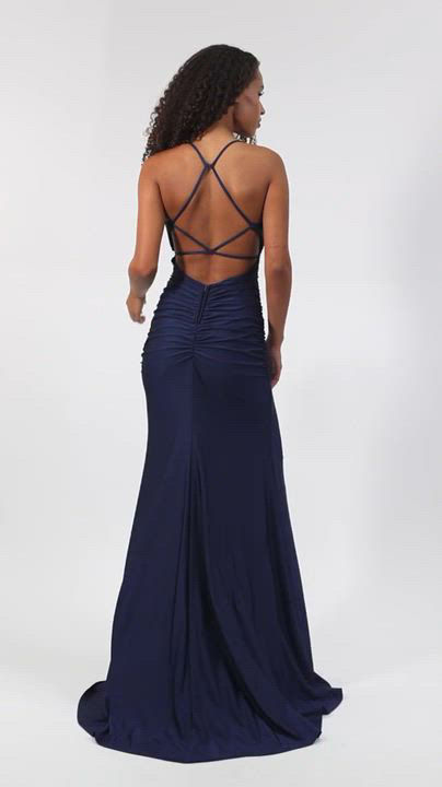 B Darlin Juniors' Square-Neck Ruched Strappy Sleeveless Gown, Created for  Macy's - Macy's
