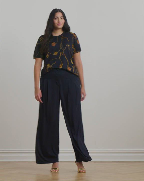 Lauren Ralph Lauren Plus Size Stretch Jersey Wide-Leg Pants