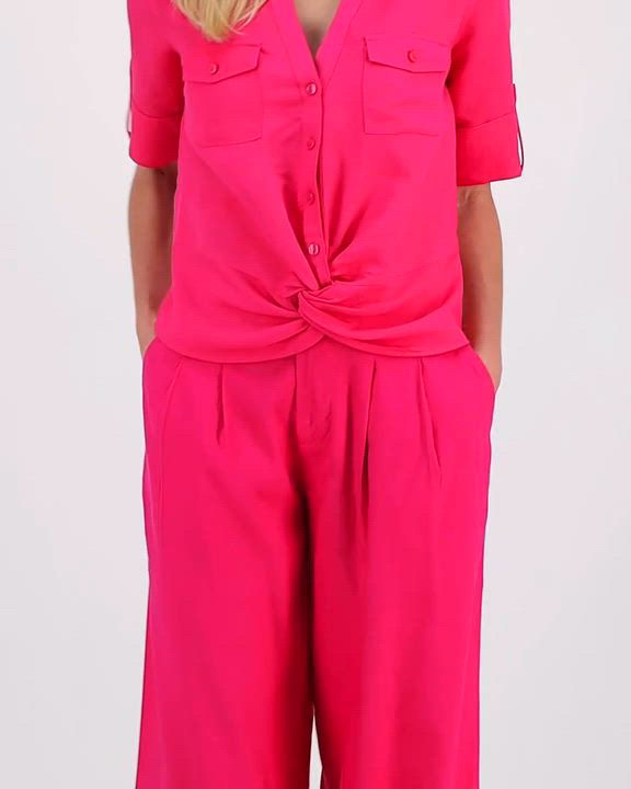 I.N.C. International Concepts Women's Linen Twist-Hem Blouse