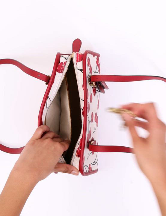 COACH Originals Cherry Print Leather Swing Shoulder Bag - Macy's